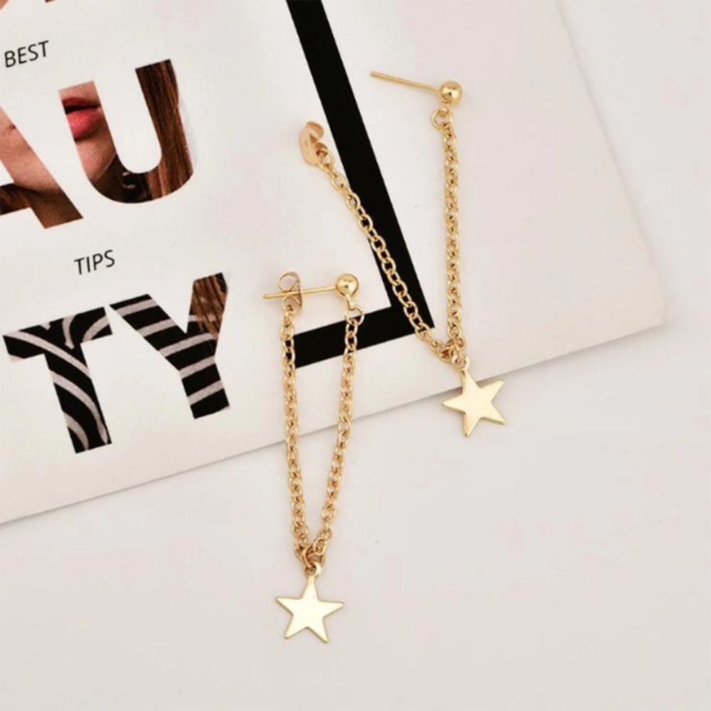 NEW!๐๐AWESOMEโญ๏ธSTAR CHAIN BALLโญ๏ธDROPS!๐๐GOLDEN - Picture 5 of 6